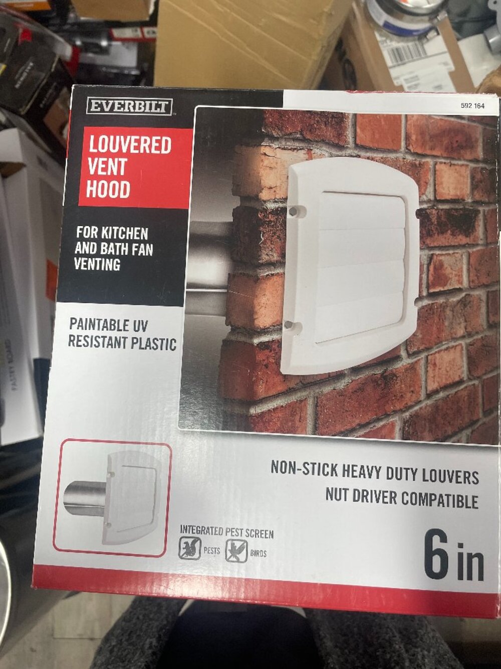 6 in. Louvered Exhaust Hood in White